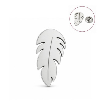 Значок из стали BROCHE брошь бижутерия Перо серебристый BRGV115239